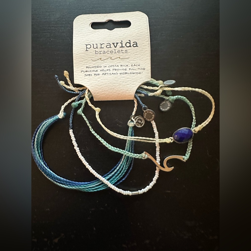 Brand New Pura Vida Bracelets 4 pack. Beach blues.